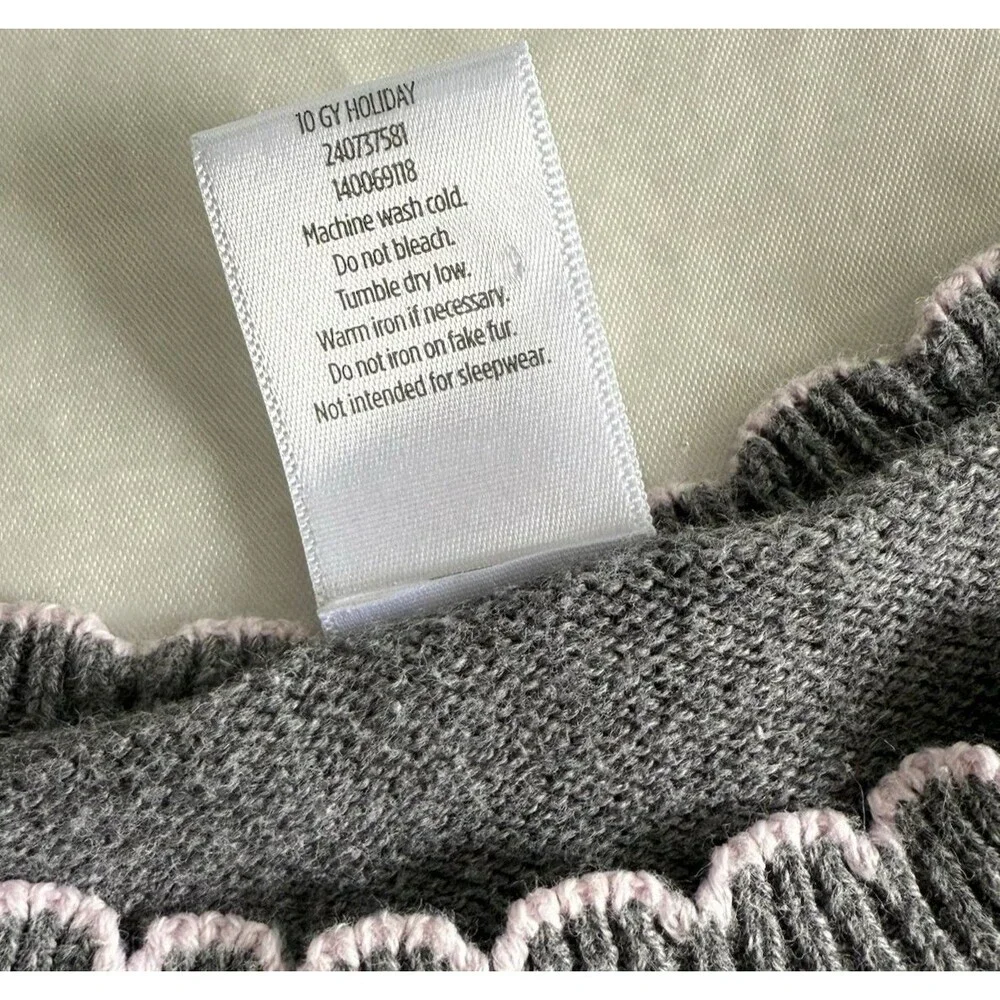 Gymboree Toddler Girl 3T Sweater Gray Poodle Dog Puff Sleeve Fuzzy Y2K Vintage